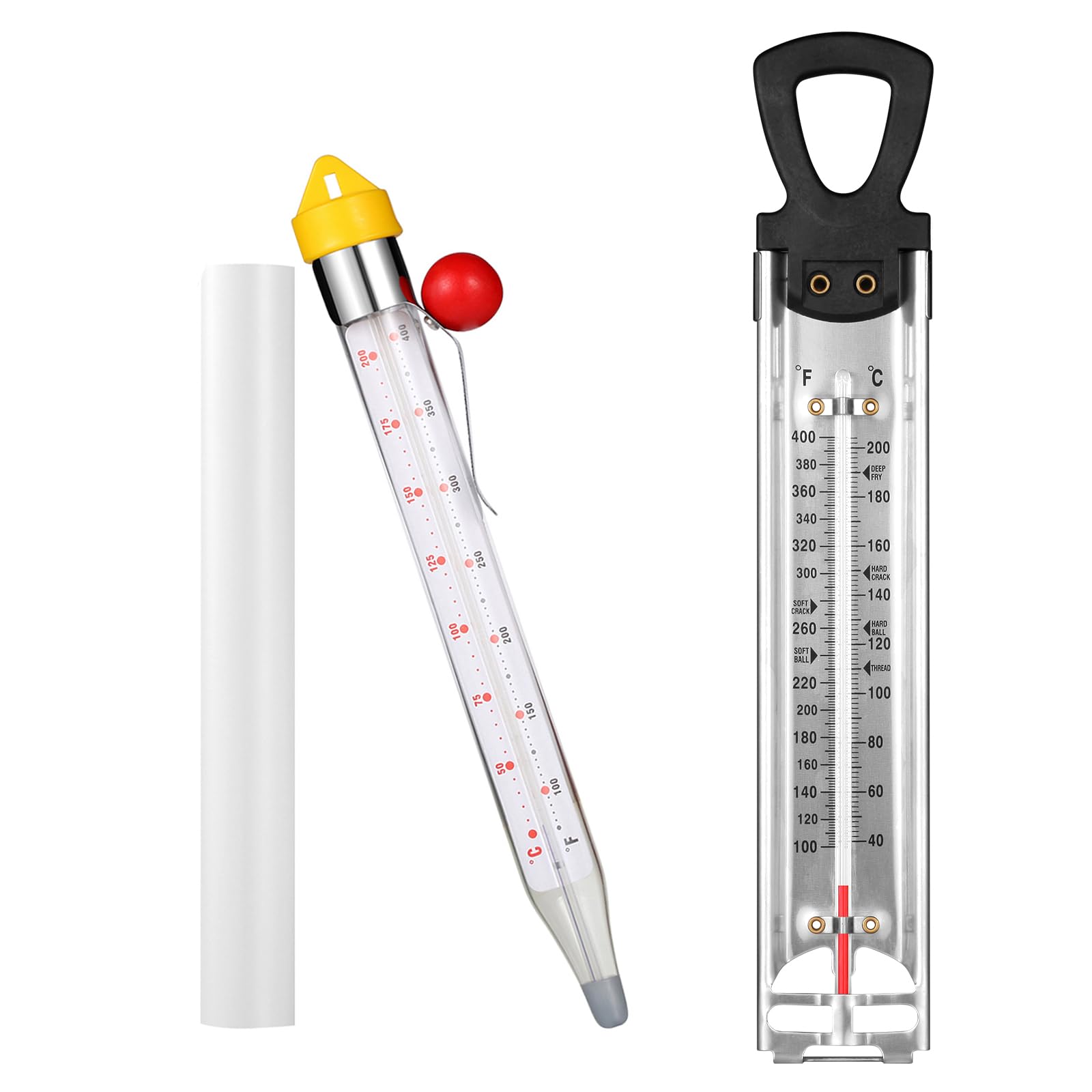 Sanfilix candy thermometer with pot clip for precise candy making.