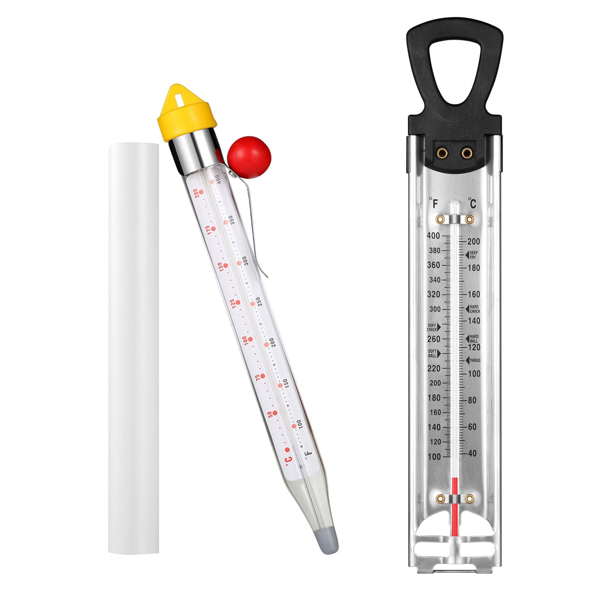 Sanfilix candy thermometer with pot clip for precise candy making.
