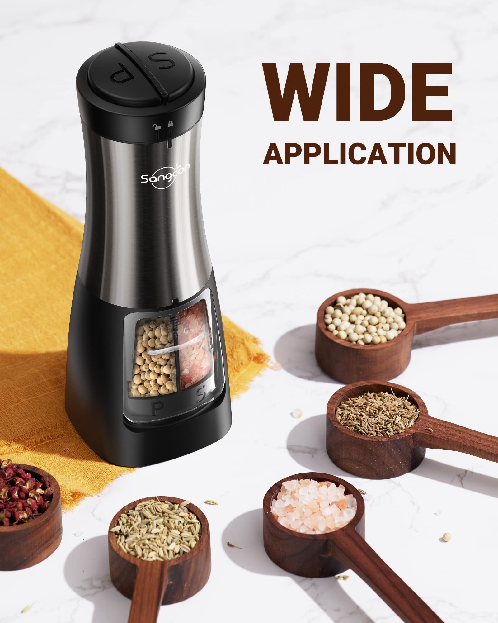 Sangcon battery-powered grinder for cordless kitchen convenience.