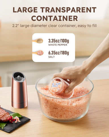 Sangcon blue LED light helps you see seasoning as you dispense.