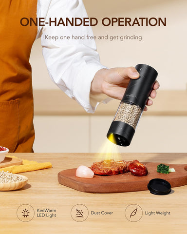 Sangcon grinders with USB-C charging port for ready-to-use seasoning on demand.