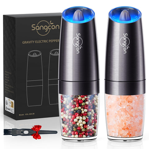 Sangcon Gravity electric grinder set on kitchen counter for everyday seasoning.