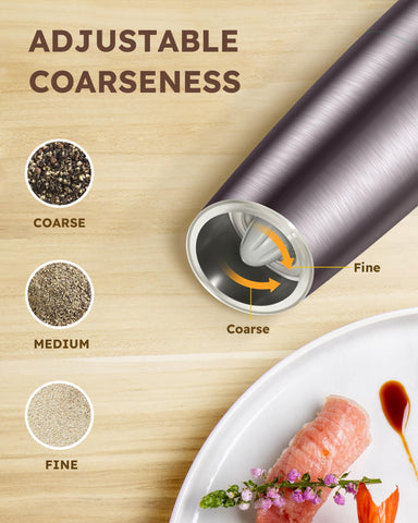 Sangcon gravity pepper bottle in clear acrylic ready for fast seasoning.