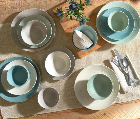 SANGO Siterra 7.9-inch salad plates with speckled glaze for fresh greens