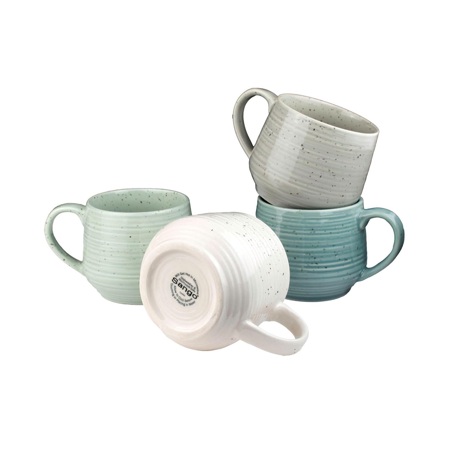 Sango Siterra textured rustic mug base enhances handmade charm and tactile feel.