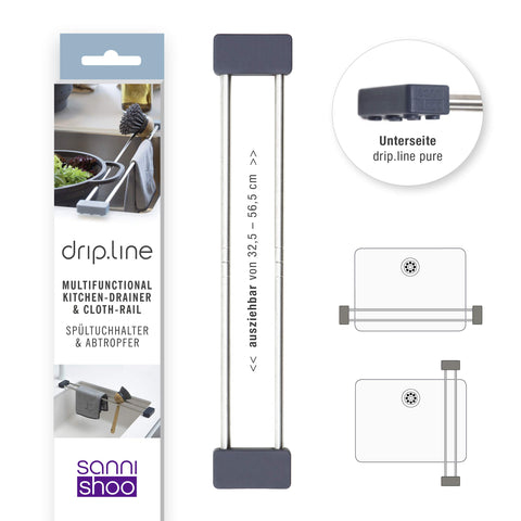 Sanni Shoo drip.line Pure countertop organizer frees sink space