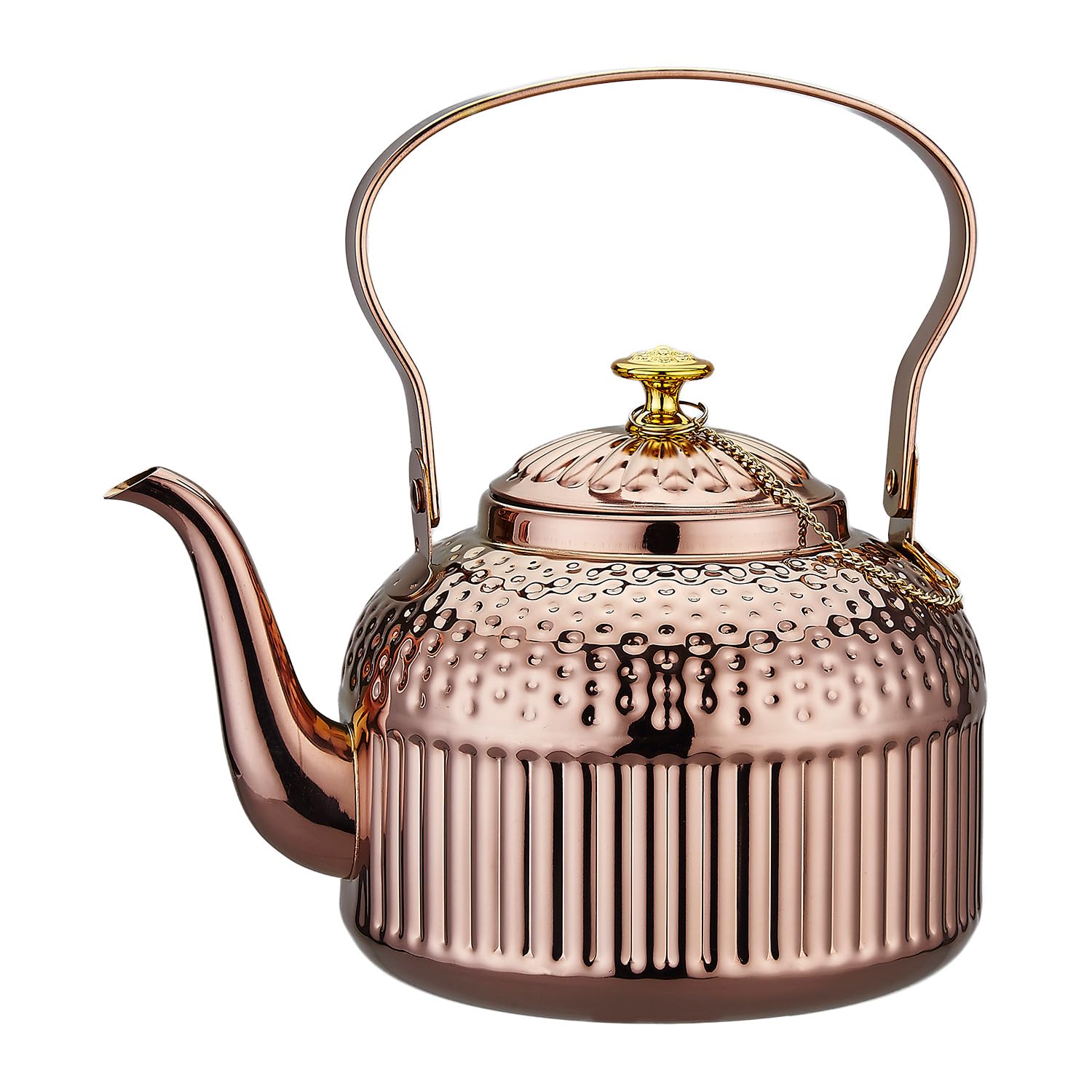 SANQIAHOME antique teapot with hammered silver finish, 1.5L ideal for stylish tea service