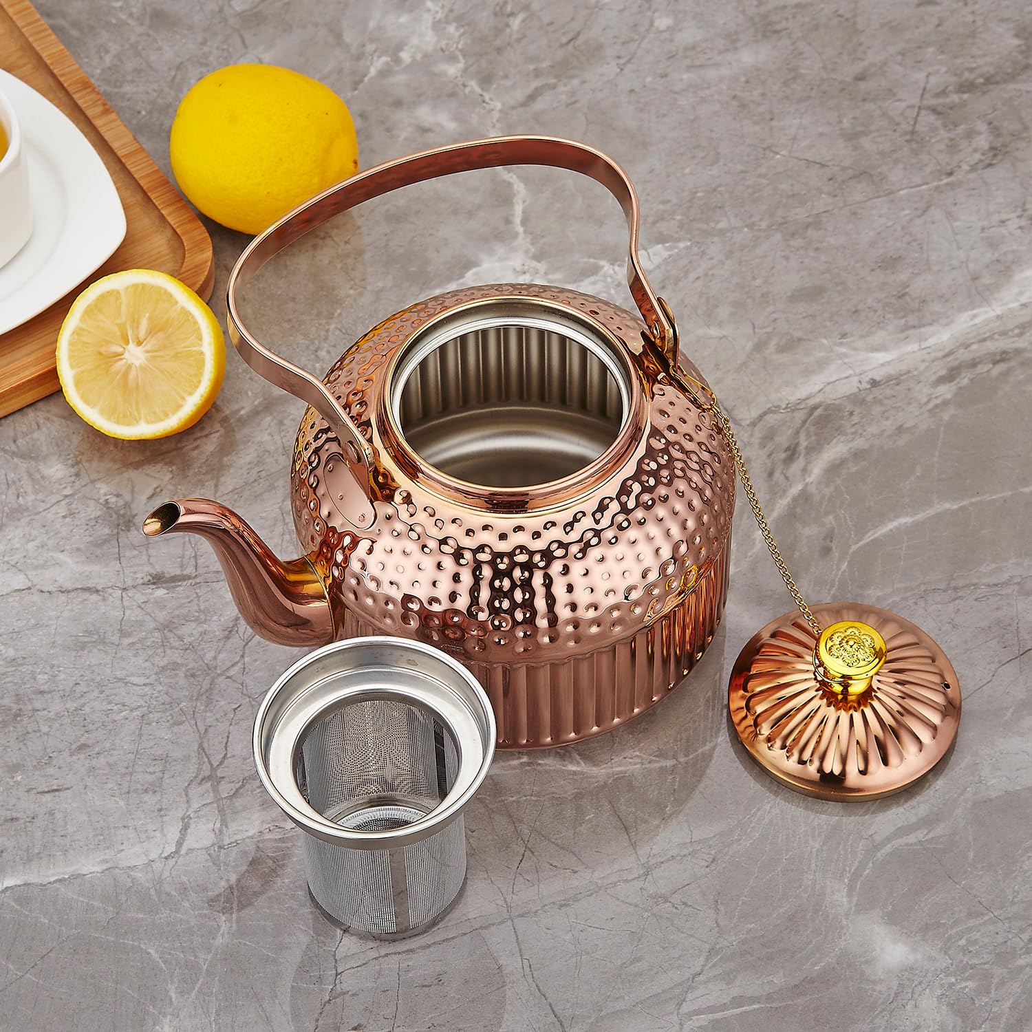 SANQIAHOME antique teapot complements European-inspired kitchen or dining room