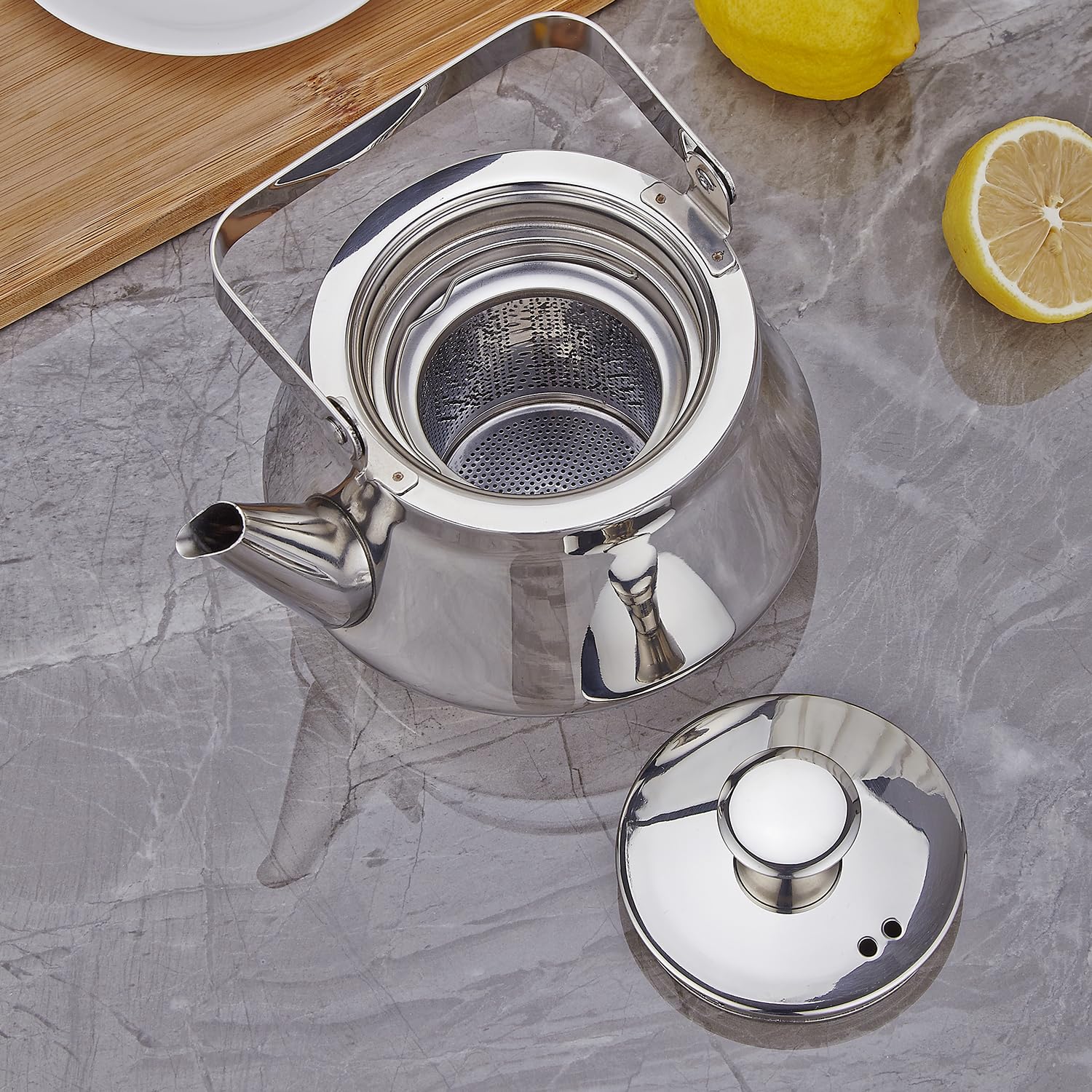 SANQIAHOME teapot wide spout enables smooth, precise pours.