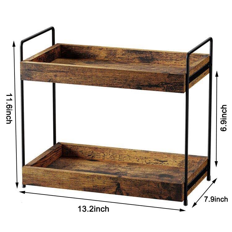 SANRETAHO durable wooden construction provides a sturdy countertop storage solution.