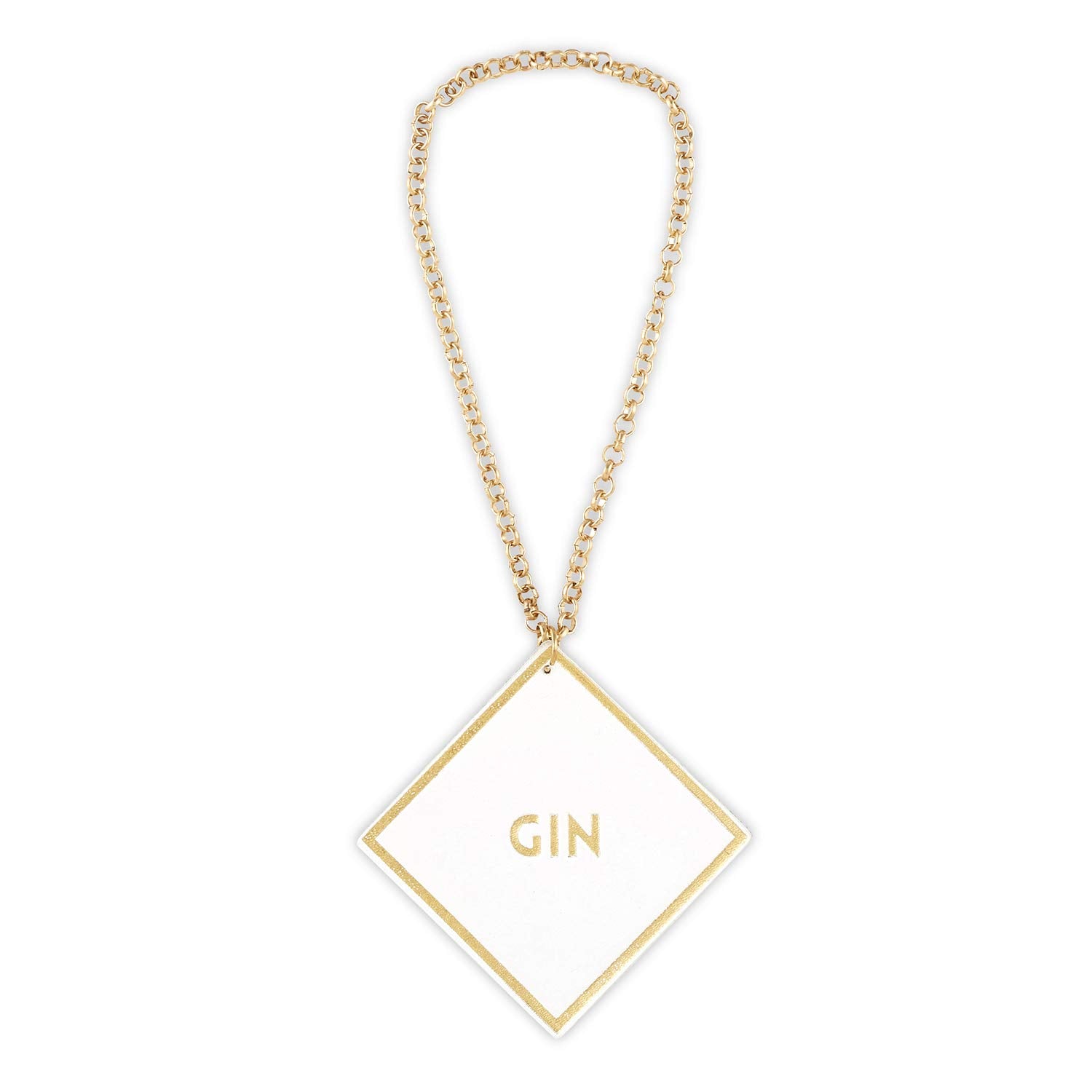 Gin label Santa Barbara Design Studio leather tag with gold foil for elegant labeling.
