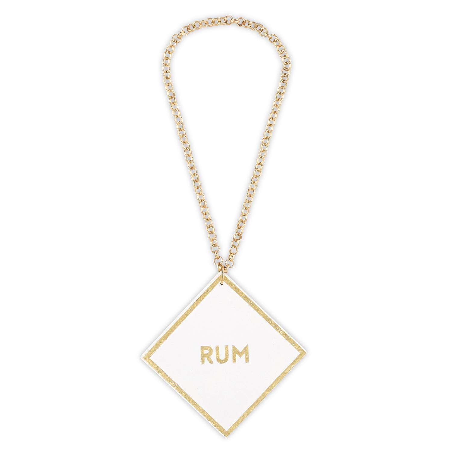 Rum label Santa Barbara Design Studio leather tag for quick liquor identification.