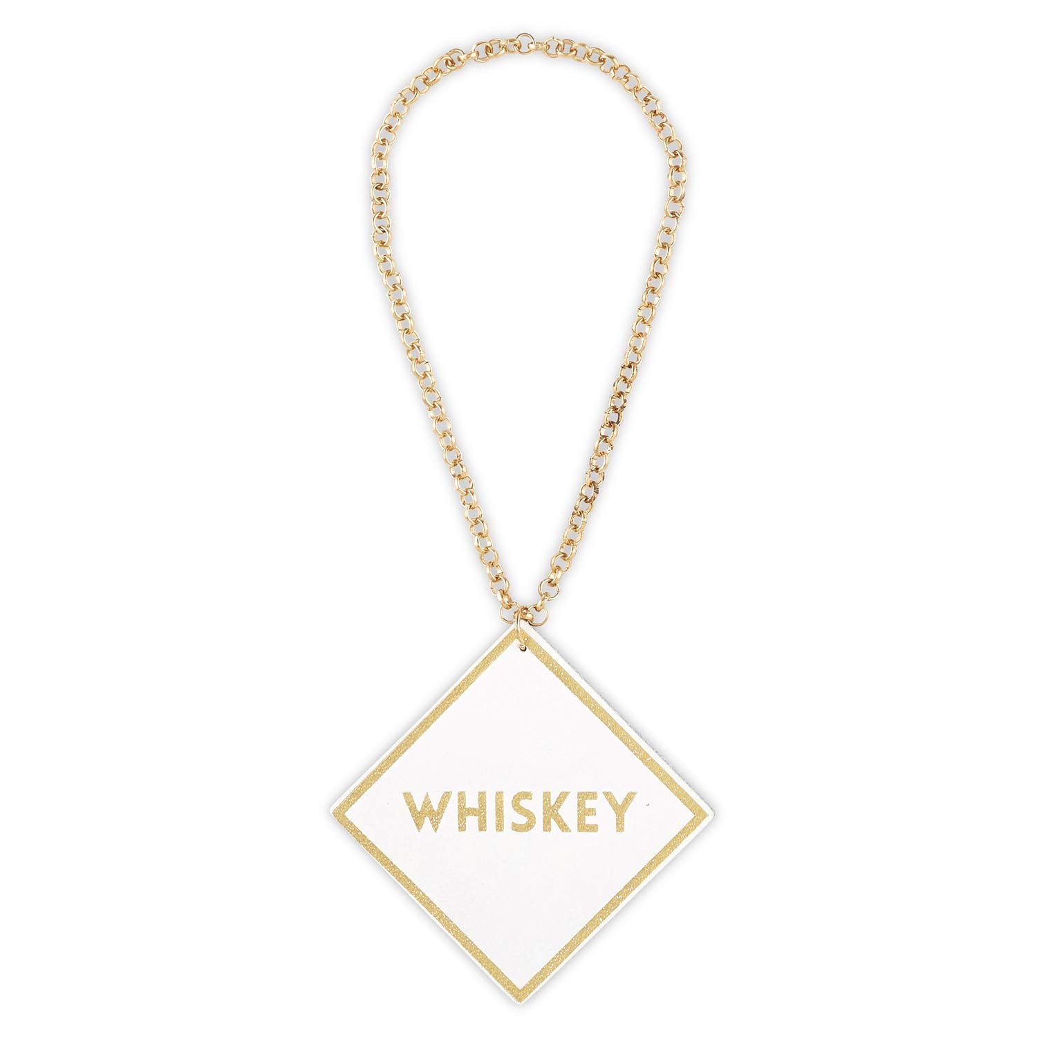 Vodka label Santa Barbara Design Studio leather tag for clean bar organization.