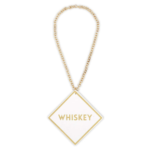 Vodka label Santa Barbara Design Studio leather tag for clean bar organization.