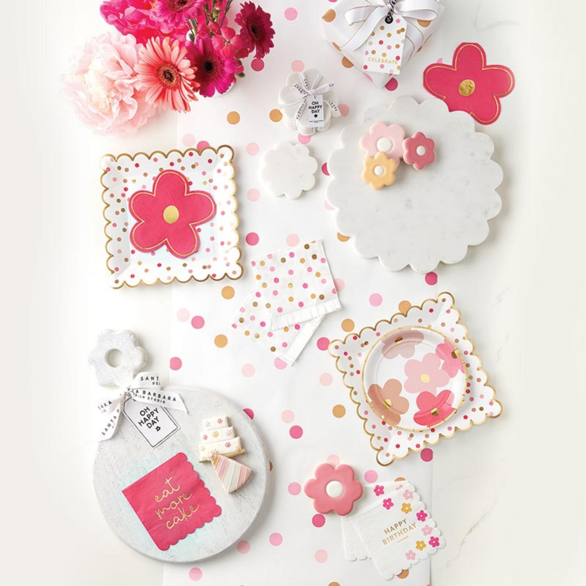 Santa Barbara Design Studio white marble serving tray is easy to clean for daily use.