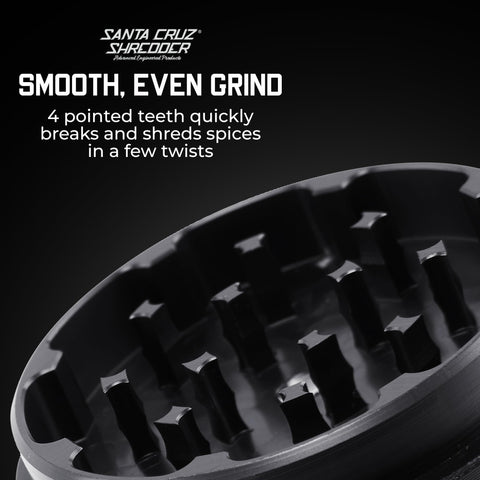 Santa Cruz Shredder magnetic lid close-up demonstrates secure seal and mess reduction