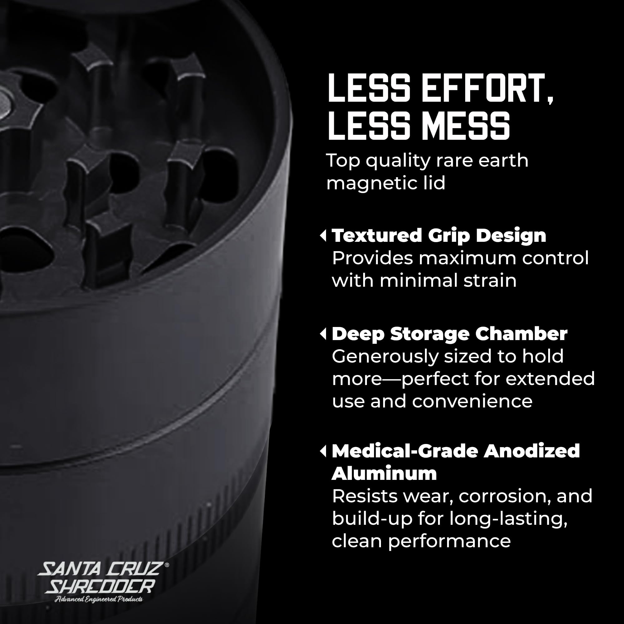 Santa Cruz Shredder storage compartment reveals roomy chamber for herbs