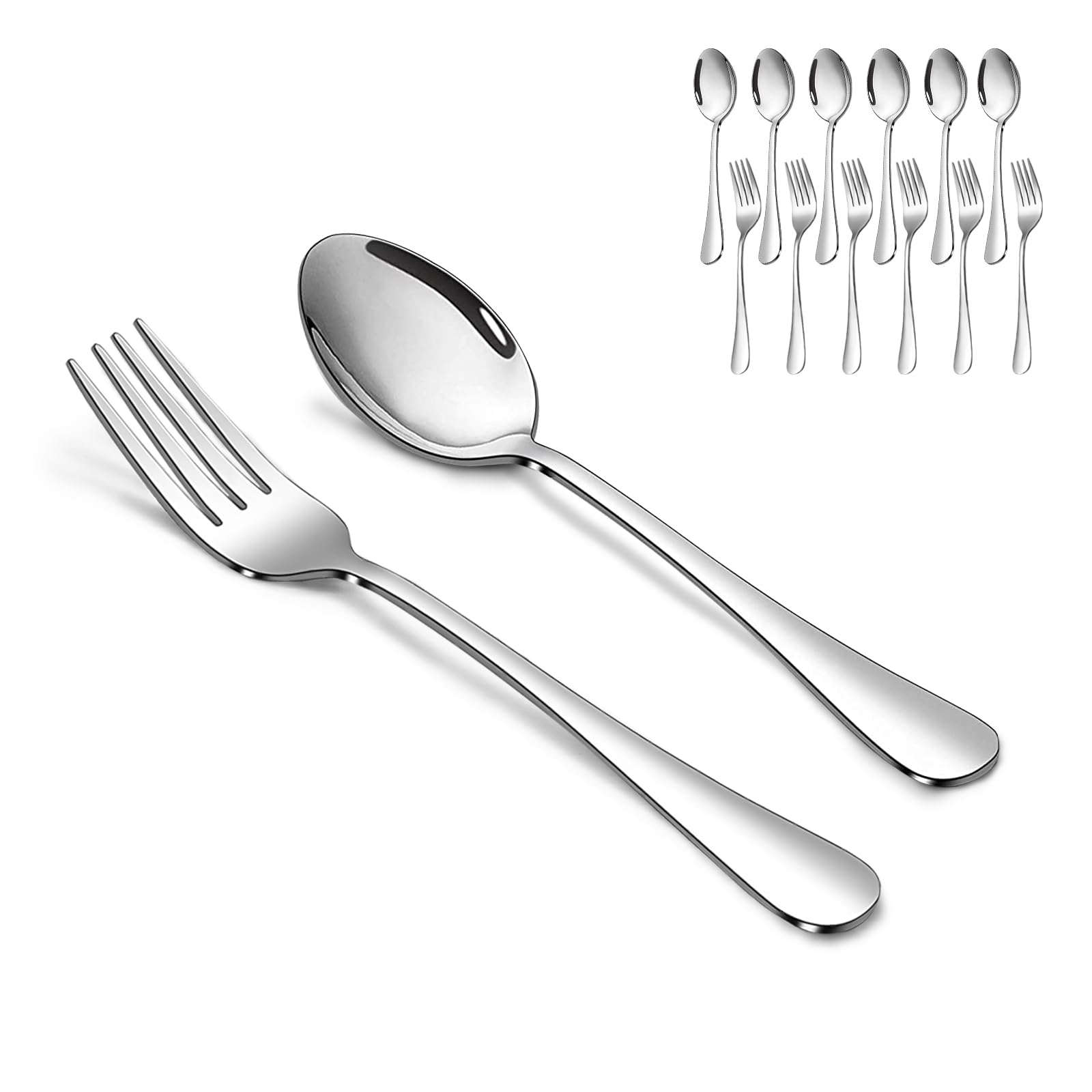 SANTUO 6.7-inch soup spoons with ergonomic handles for comfortable meals
