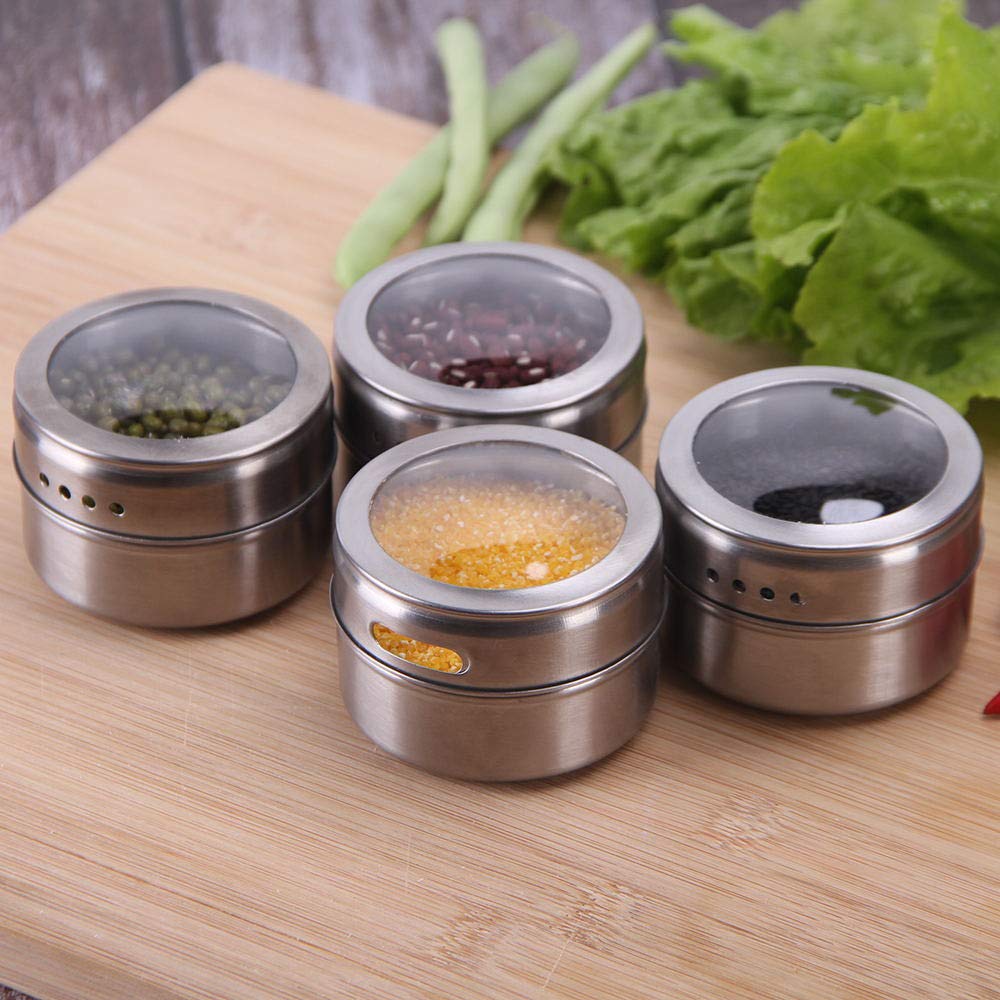 Sanvcomy transparent lids showcase spices at a glance for quick selection.