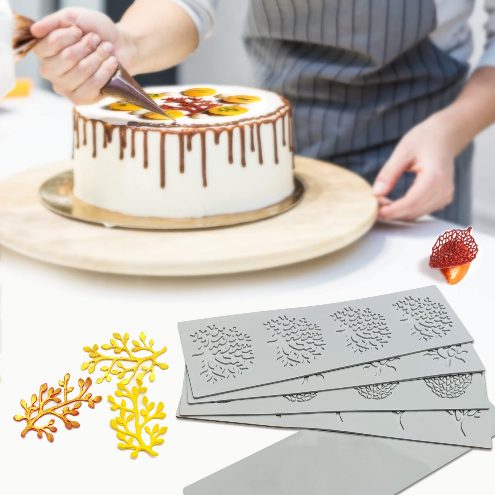SanZaoGang 3D leaf mold enhances dessert presentation on any occasion.