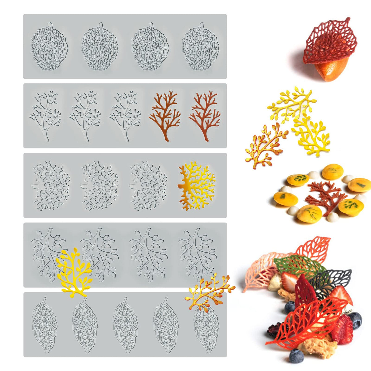 SanZaoGang coral branch leaf mold for impressive fondant accents.