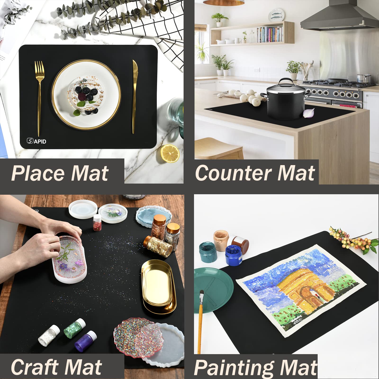 SAPID silicone placemat for dining tables provides protection and easy cleaning