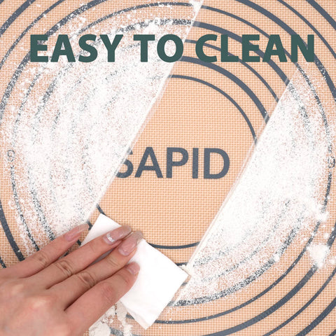 Sapid pastry mat supports cleanup and precise rolling for cookies.