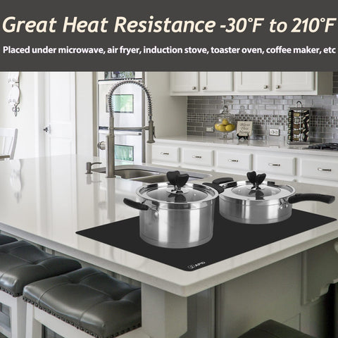 SAPID heat-resistant protector endures up to 210°F under coffee makers.