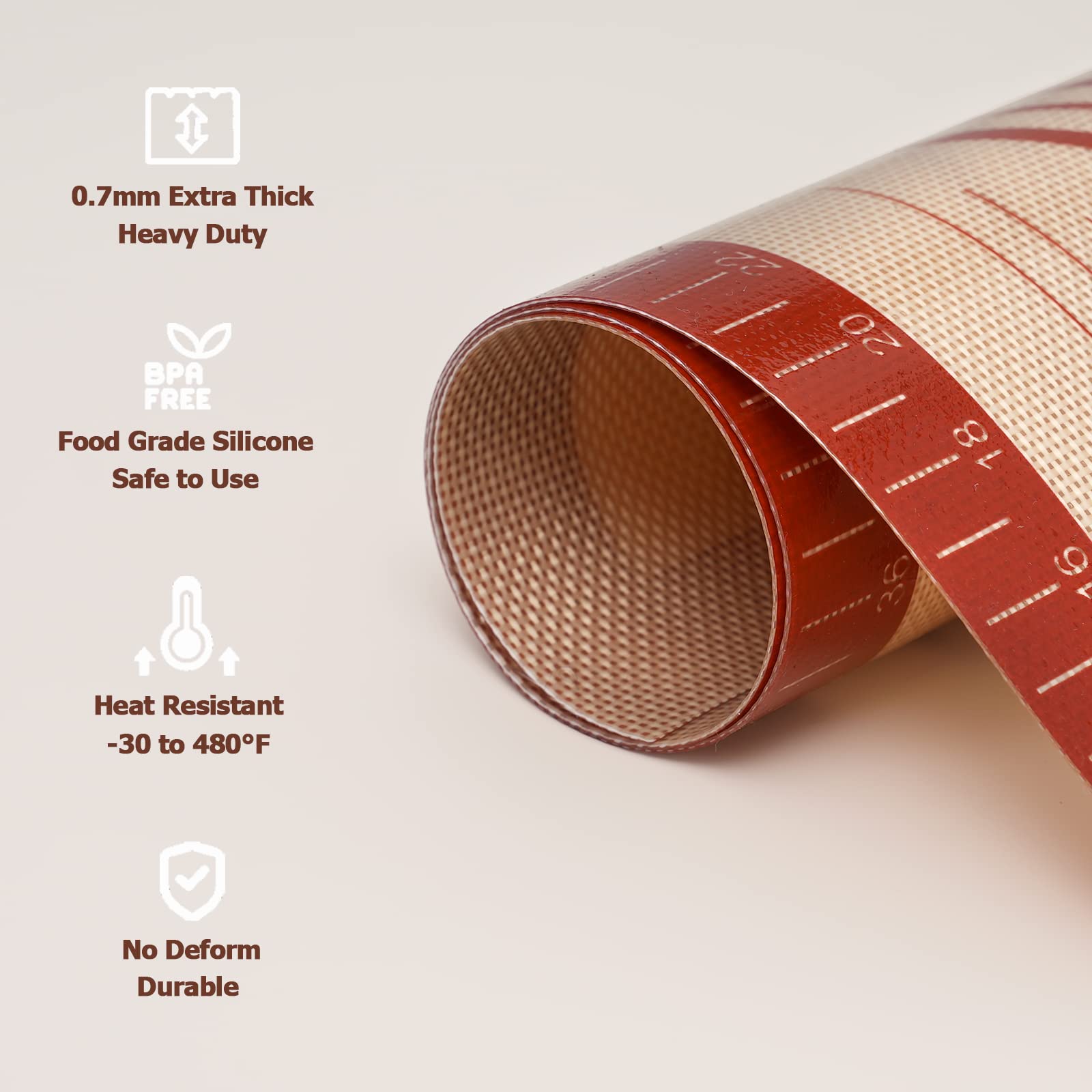 Sapid large pastry mat designed for pie crusts and dough rolling.