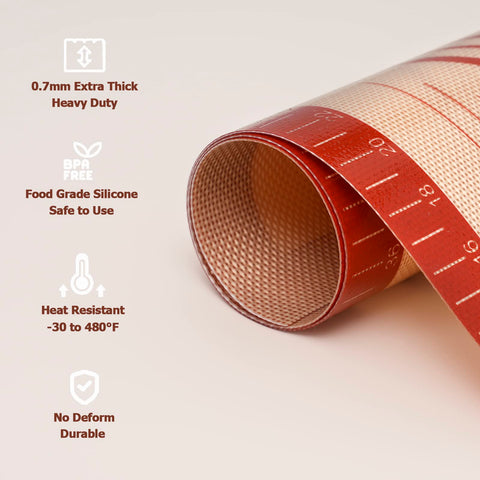 Sapid large pastry mat designed for pie crusts and dough rolling.