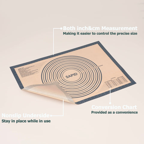 Sapid non-slip kneading mat stays in place on the countertop