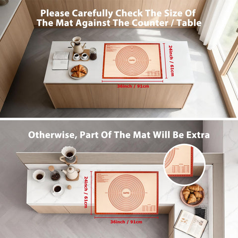Sapid non-slip kneading mat stays in place while you roll dough.