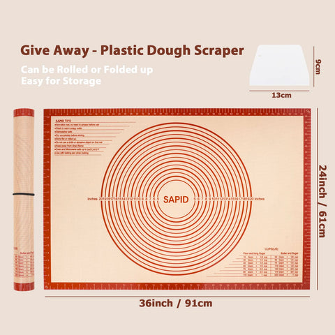Sapid nonstick silicone baking mat with a textured surface for easy cleanup.