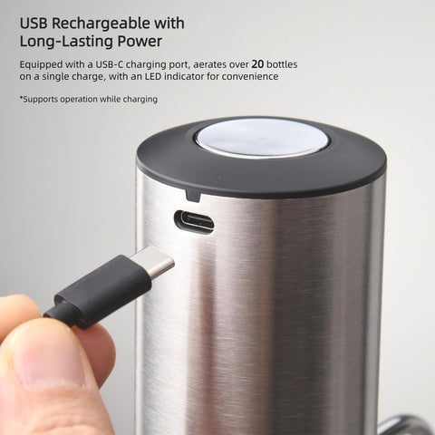 Saraudy compact set with vacuum stoppers keeps wine fresh up to seven days.