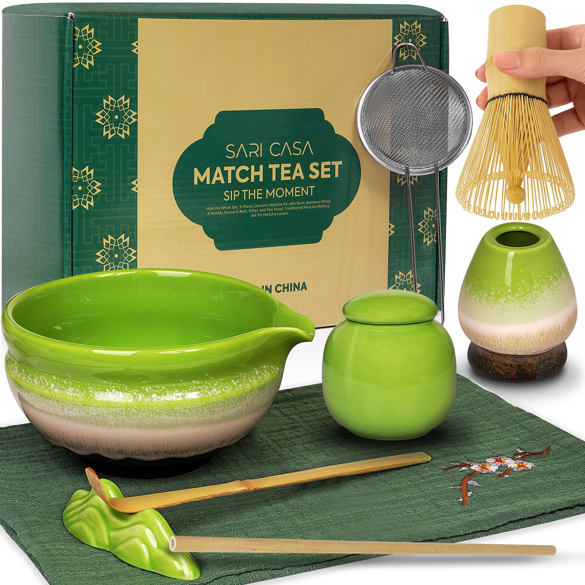SARI CASA 9-pcs matcha whisk set ready for authentic at-home tea making