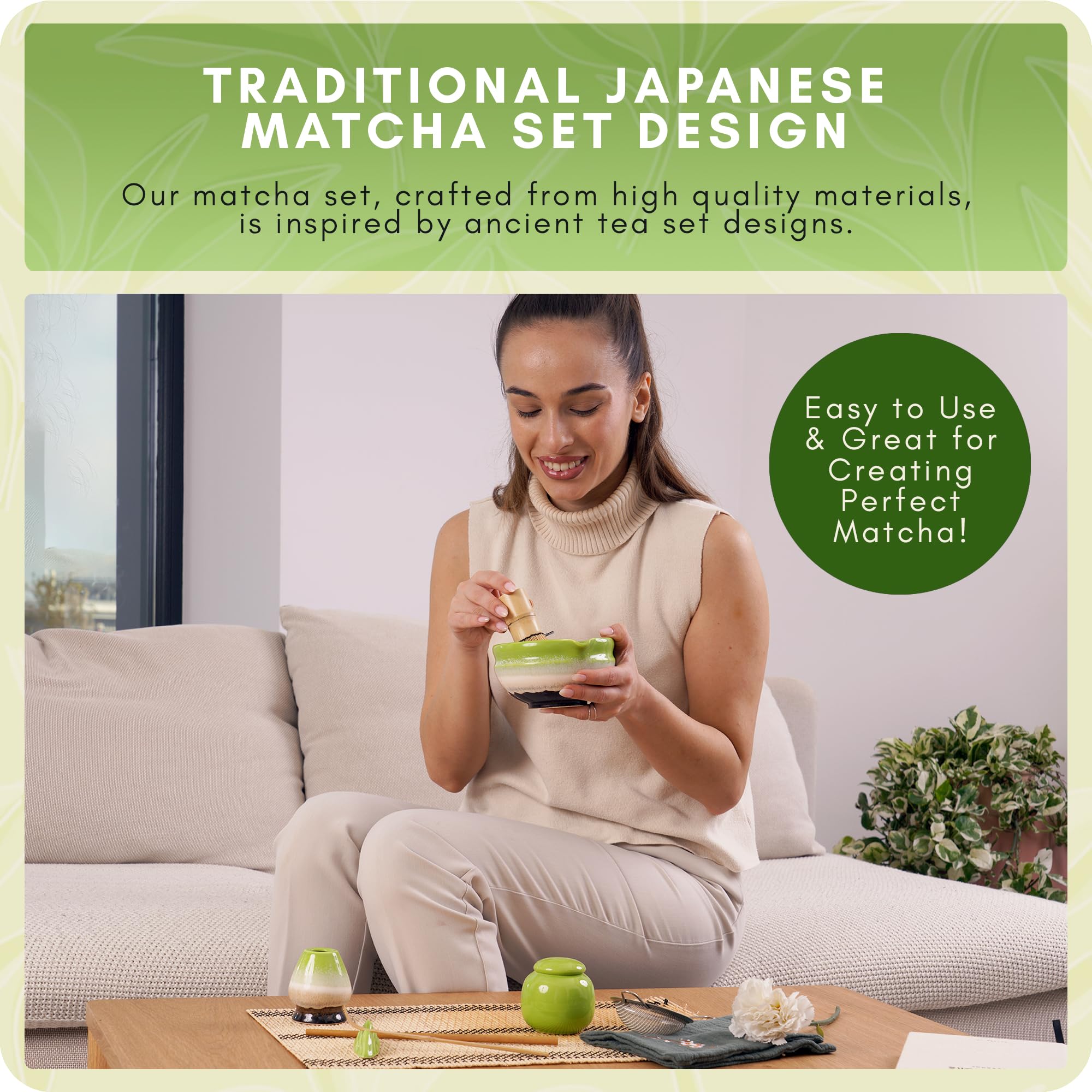 SARI CASA complete matcha kit displayed on table for daily rituals