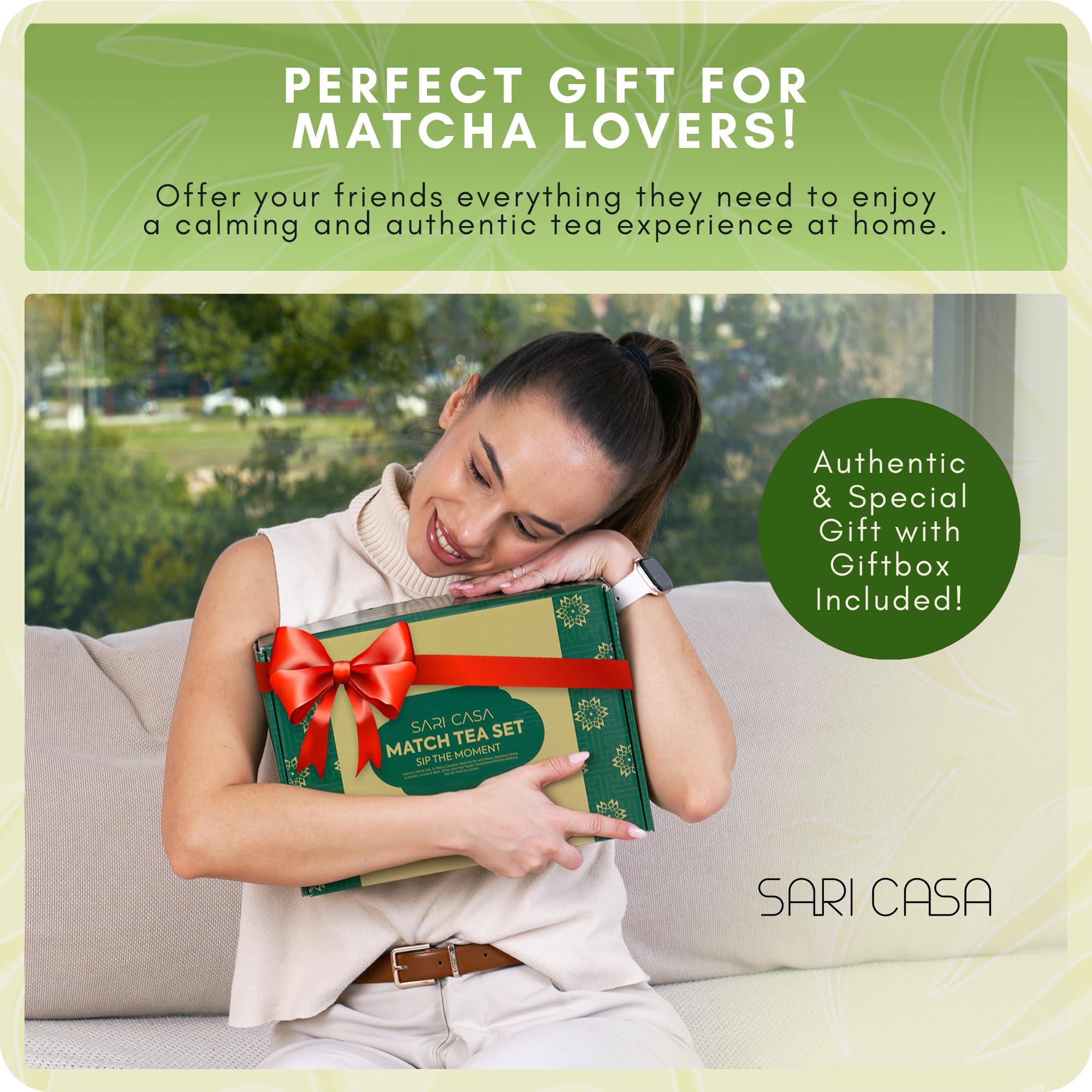 SARI CASA gift-ready matcha set in elegant packaging
