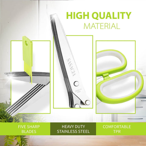 SASACIA herb scissors with cleaning kit for easy maintenance.