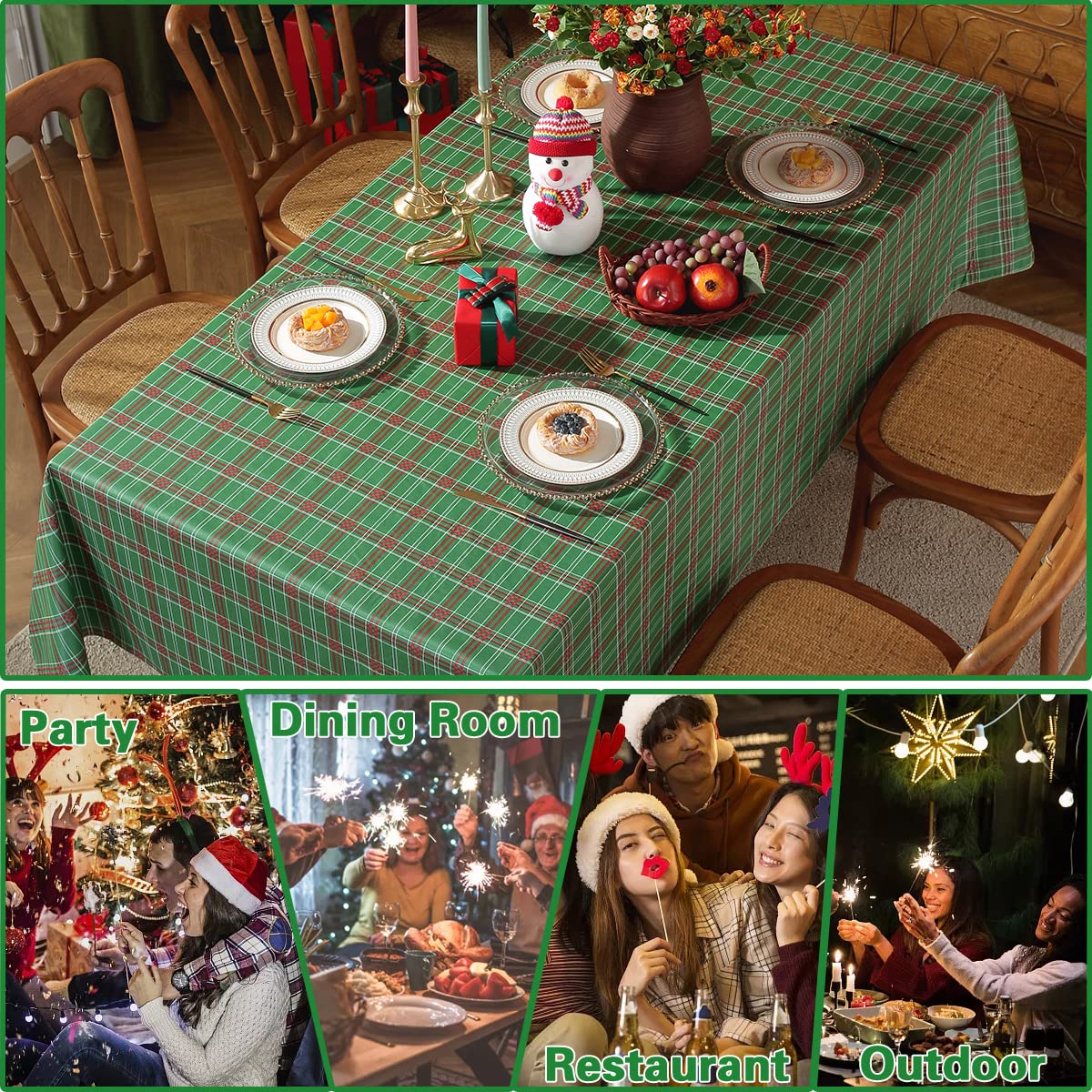 SASTYBALE buffalo plaid pattern close-up for festive dining