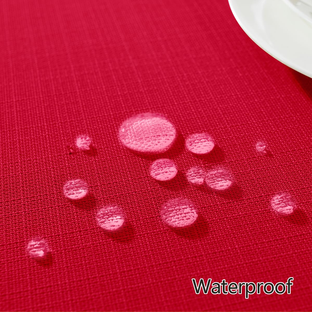 SASTYBALE red round tablecloth enhances festive dining setup