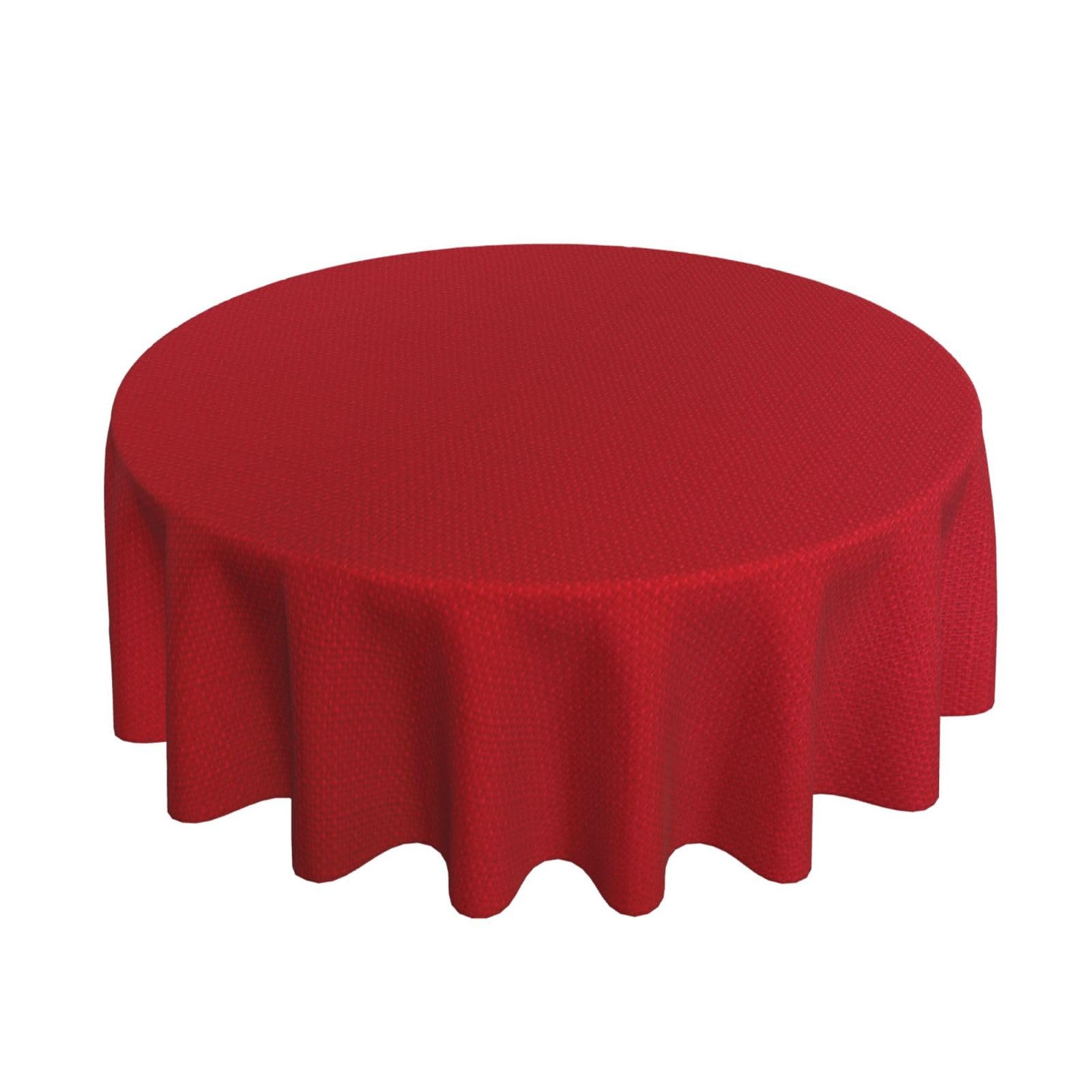 SASTYBALE red round tablecloth on table showing spill-proof surface