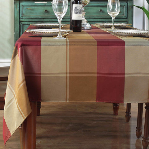 SASTYBALE square tablecloth in red checkered pattern protecting surfaces during meals
