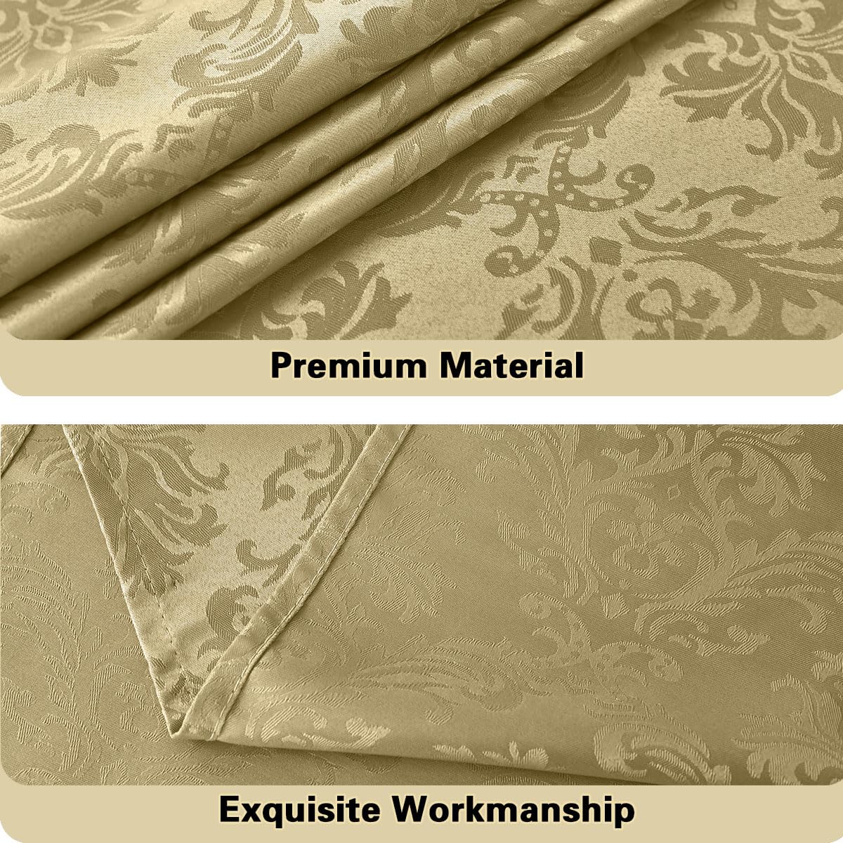 SASTYBALE machine-washable gold tablecloth offers easy care after events.