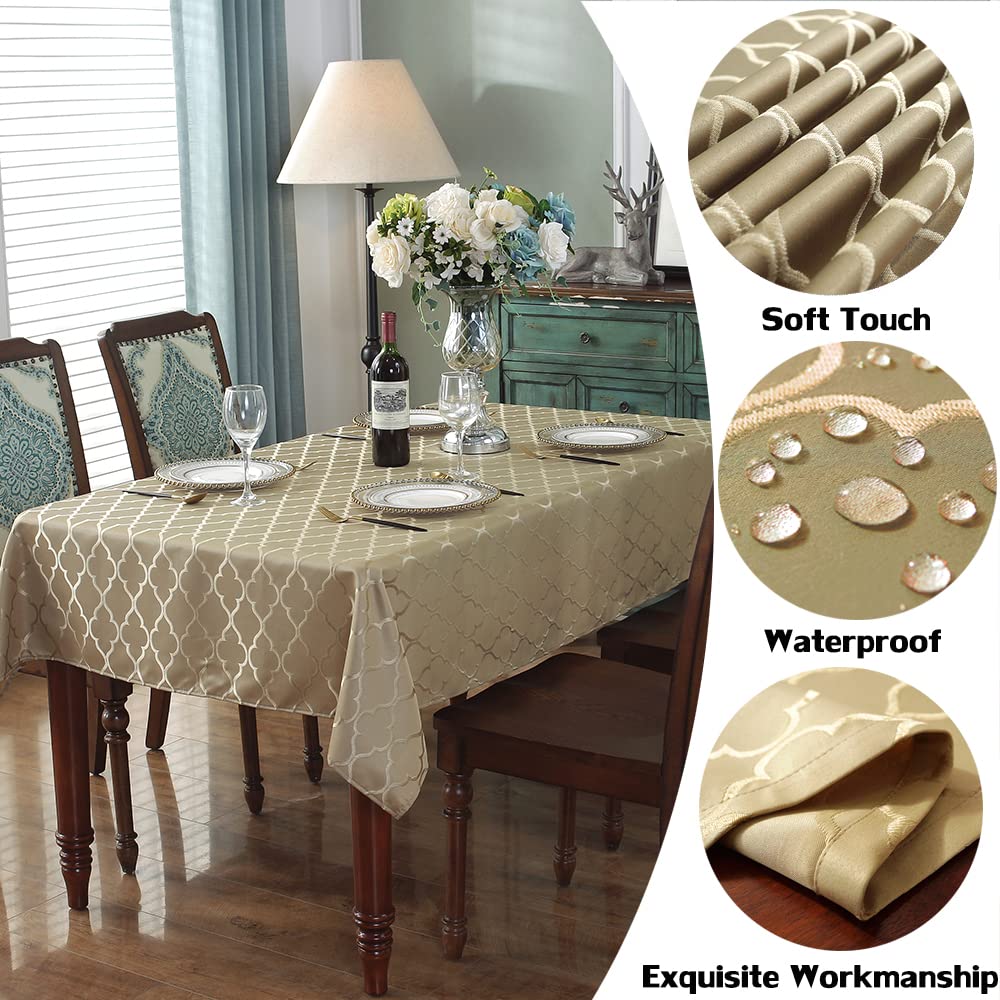 SASTYBALE water-resistant tablecloth beads liquids for quick cleanup.