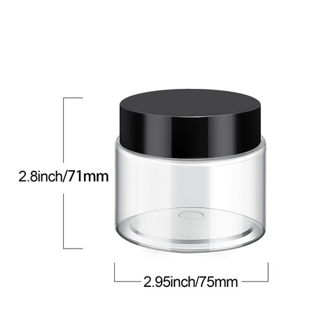 SATINIOR clear PET jar with lid for cosmetics and crafts organization