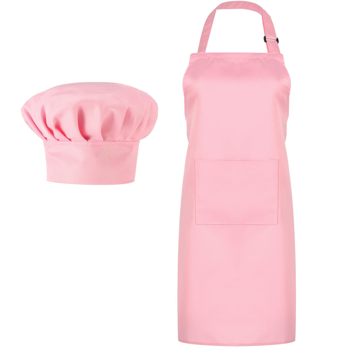 SATINIOR pink chef hat with adjustable fit for comfortable cooking.