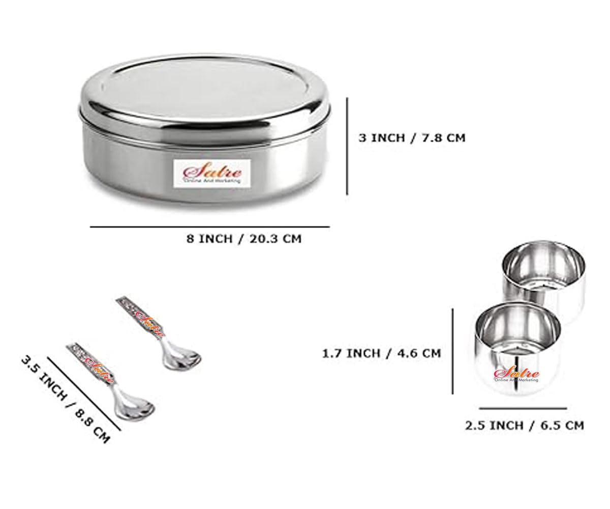 Satre spice box includes seven measuring spoons for precise cooking portions.