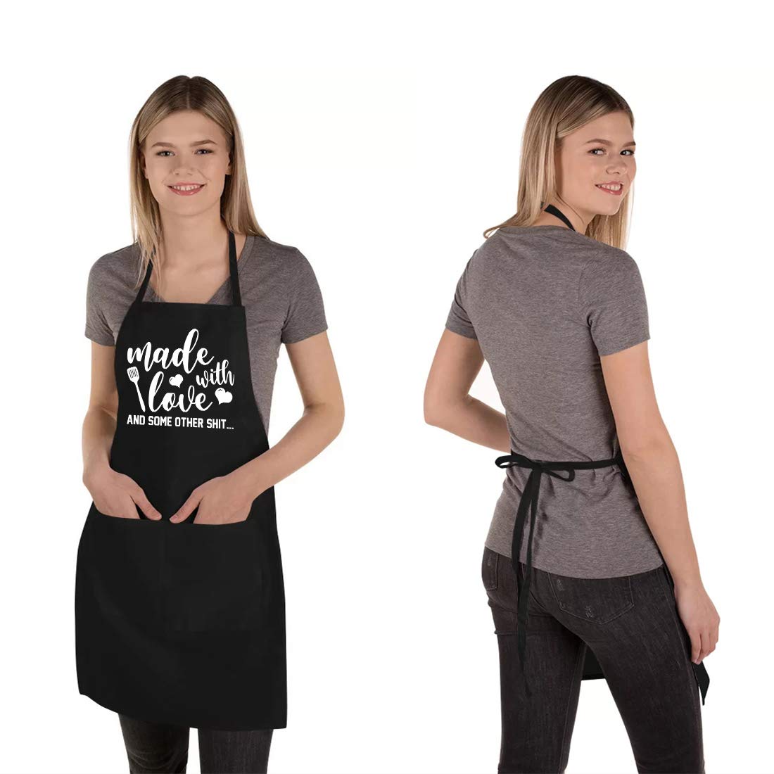 Saukore novelty apron featuring kitchen print for a playful cooking space