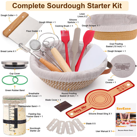 SavEase oval proofing basket 10-inch for defined scoring and even fermentation