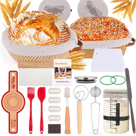 SavEase round proofing basket 9-inch for even dough rise and crisp crust